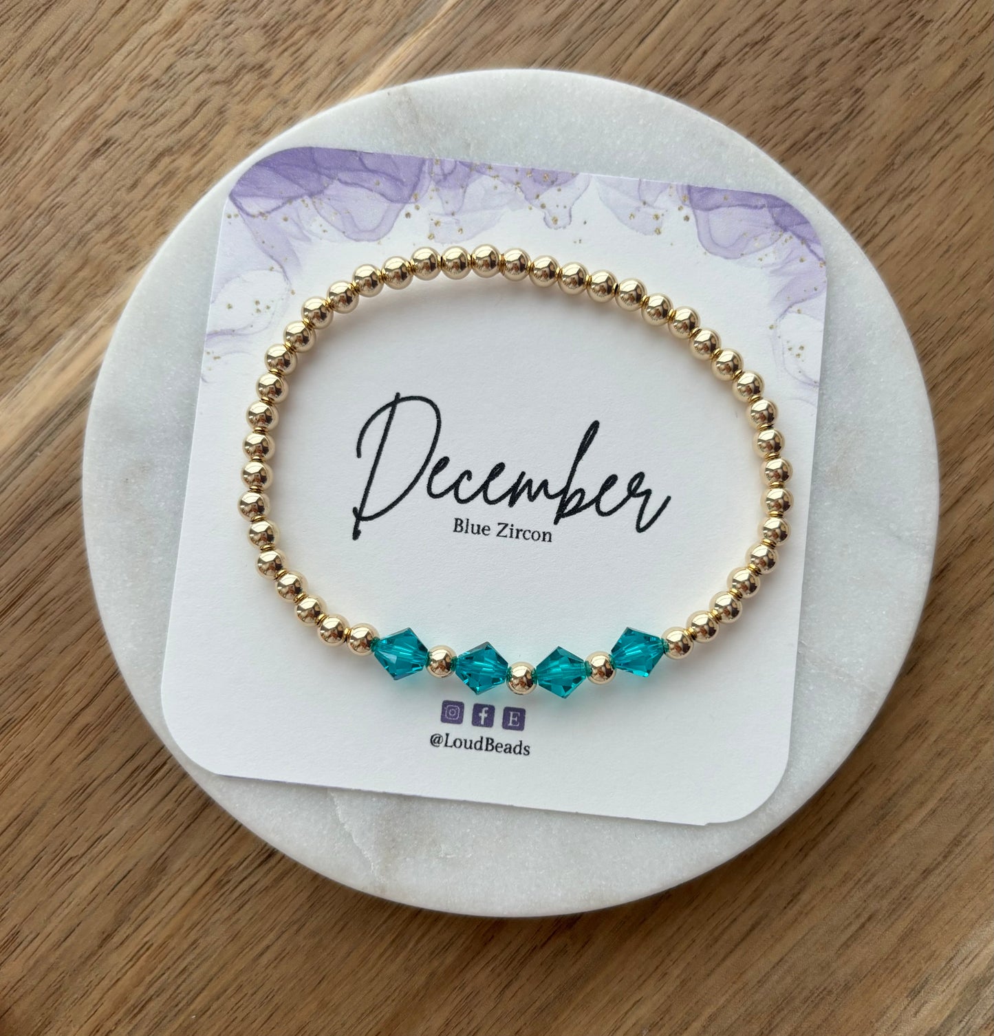 Swarovski Birthstone Gold-Filled Beaded Bracelet