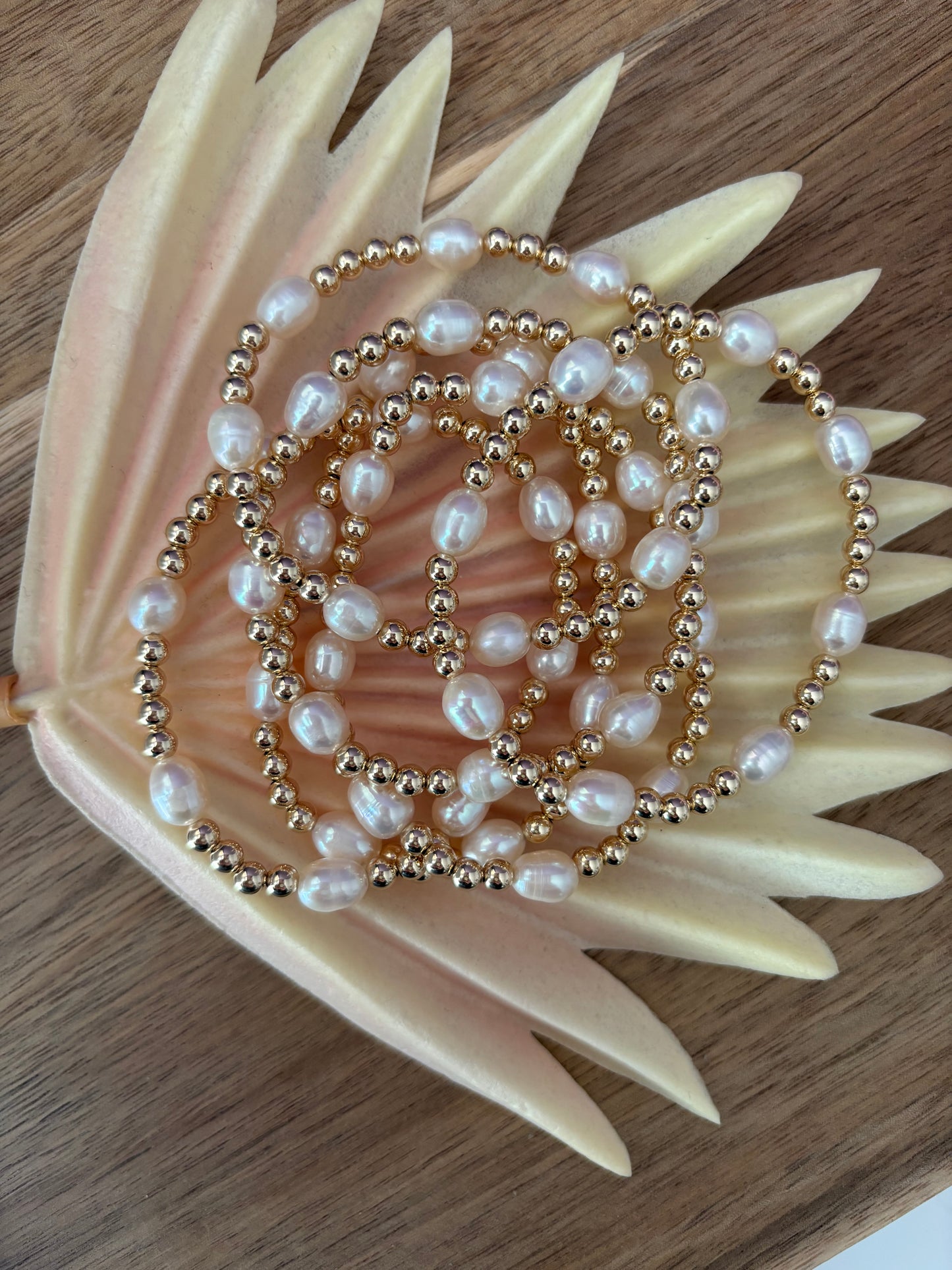 Elegant Pearl (14kt Gold Filled Beads with Freshwater Pearls) Bracelet