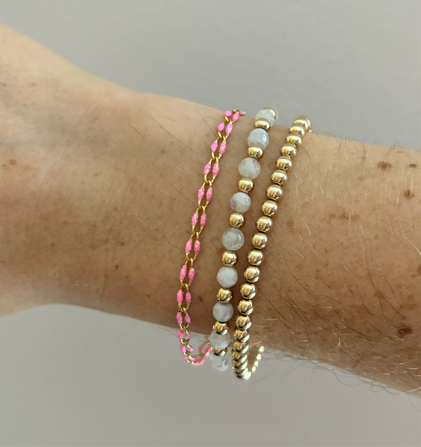 Glitter Pink Enamel Bracelet