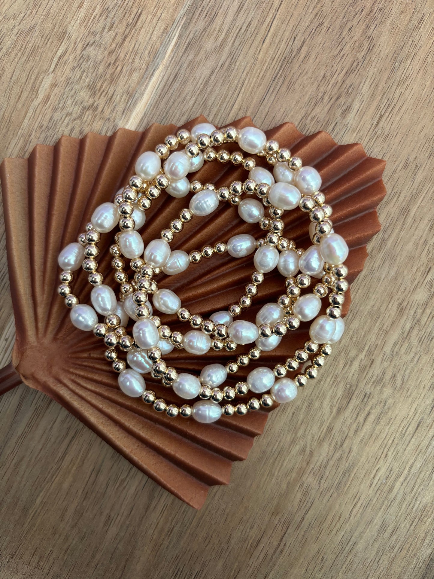 Elegant Pearl (14kt Gold Filled Beads with Freshwater Pearls) Bracelet