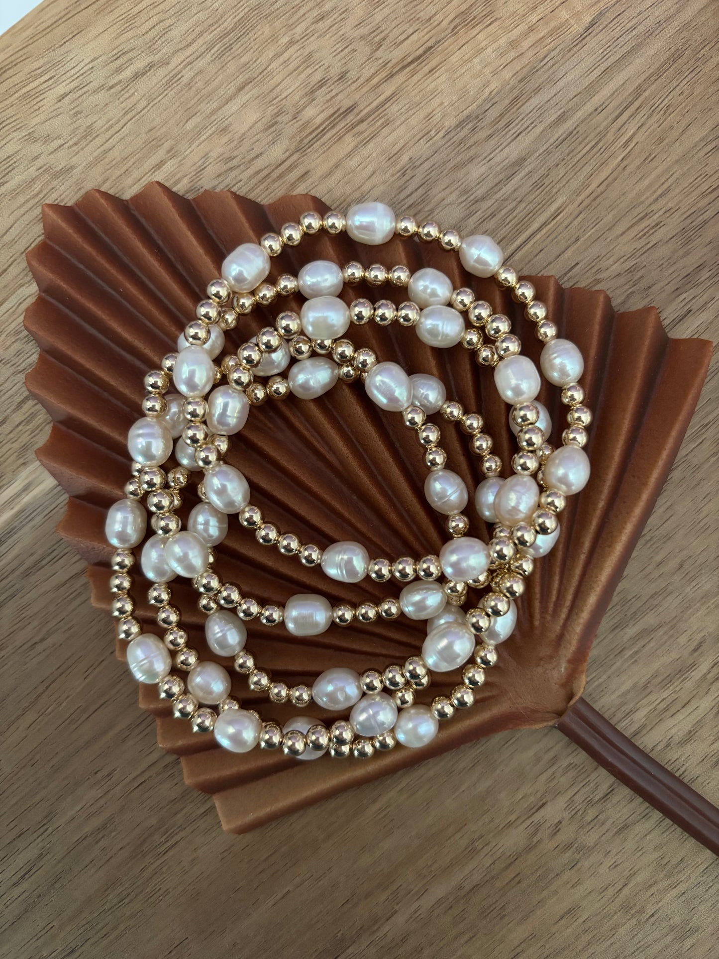 Elegant Pearl (14kt Gold Filled Beads with Freshwater Pearls) Bracelet