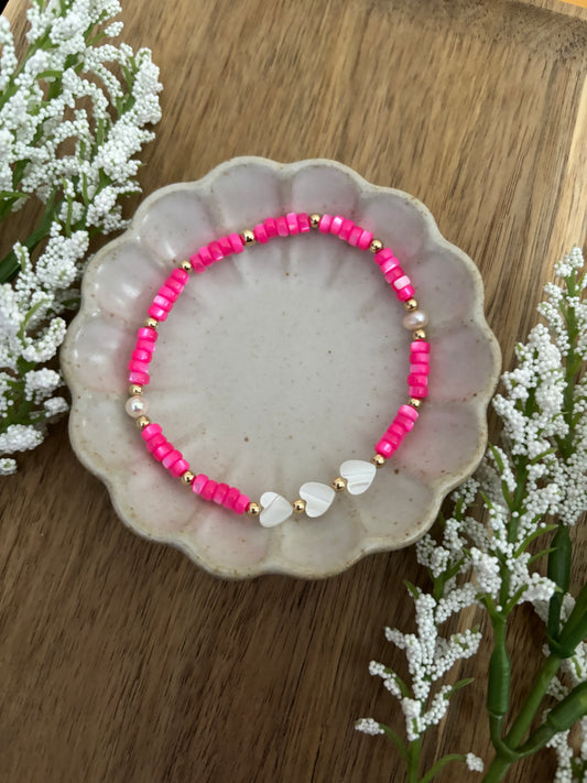 Heart of Pearl beaded bracelet
