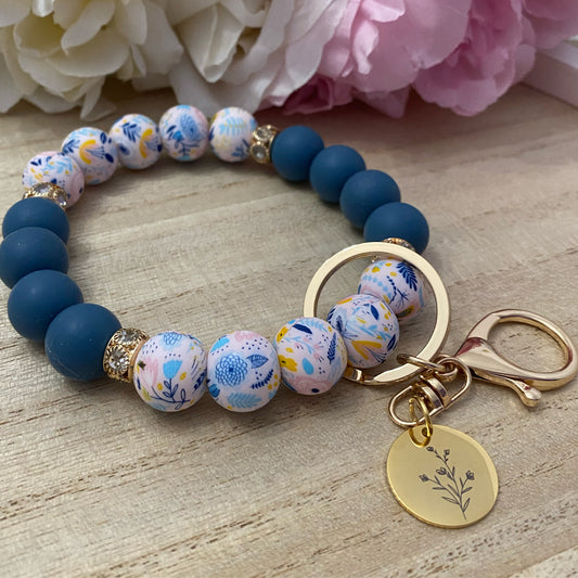 Floral Arrangement Keychain Wristlet