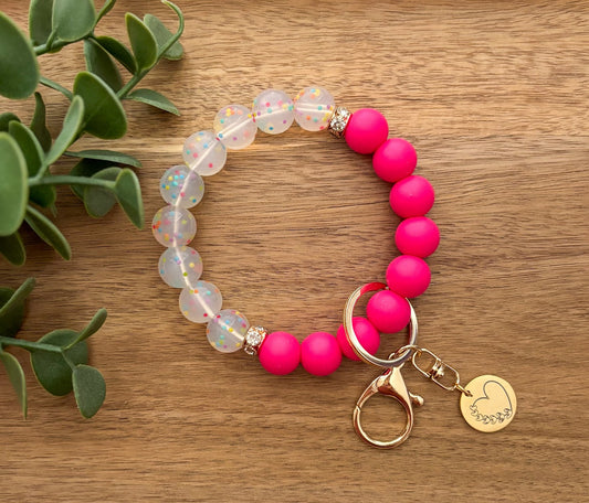 Hot Pink Keychain Wristlet