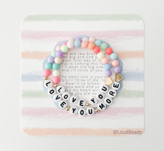 Love You, Love you More - Mama and Mini Bracelet Set
